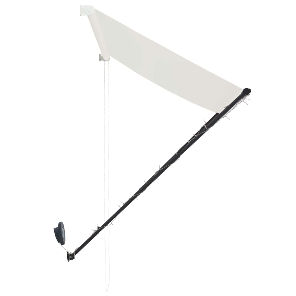 Zatahovací markýza s LED světlem 350 x 150 cm krémová
