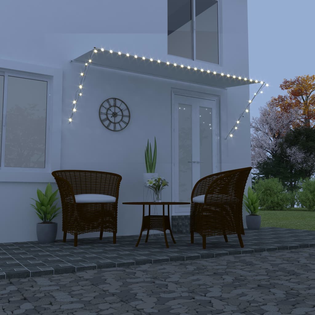 Zatahovací markýza s LED světlem 350 x 150 cm krémová