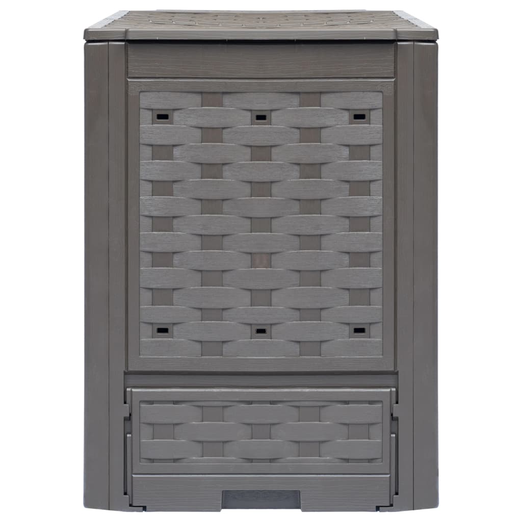 Zahradní kompostéry 2 ks hnědé 60x60x83 cm 600 l plast ratan