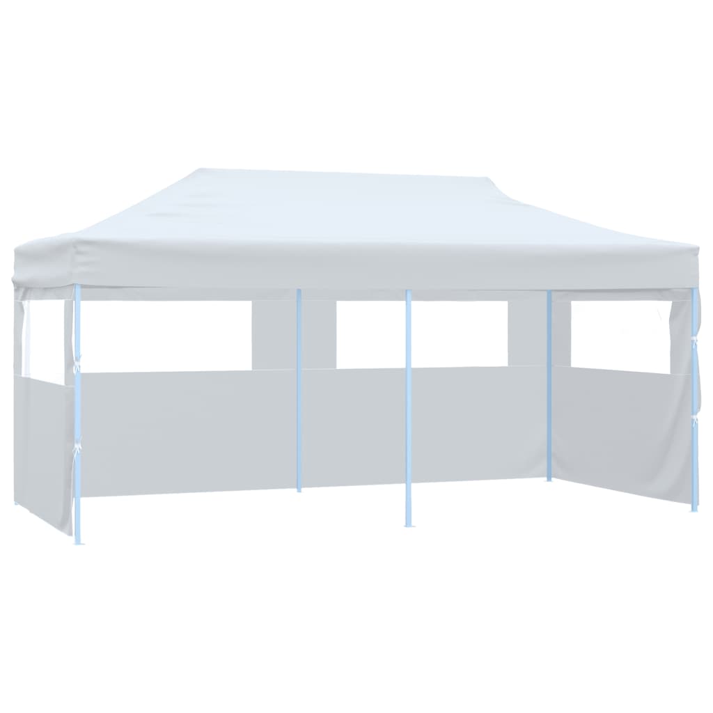 Skládací nůžkový stan s bočními stěnami 3 x 6 m ocel bílý