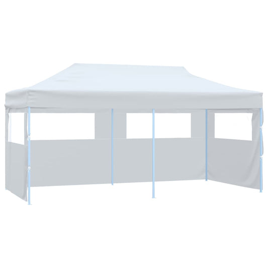 Skládací nůžkový stan s bočními stěnami 3 x 6 m ocel bílý