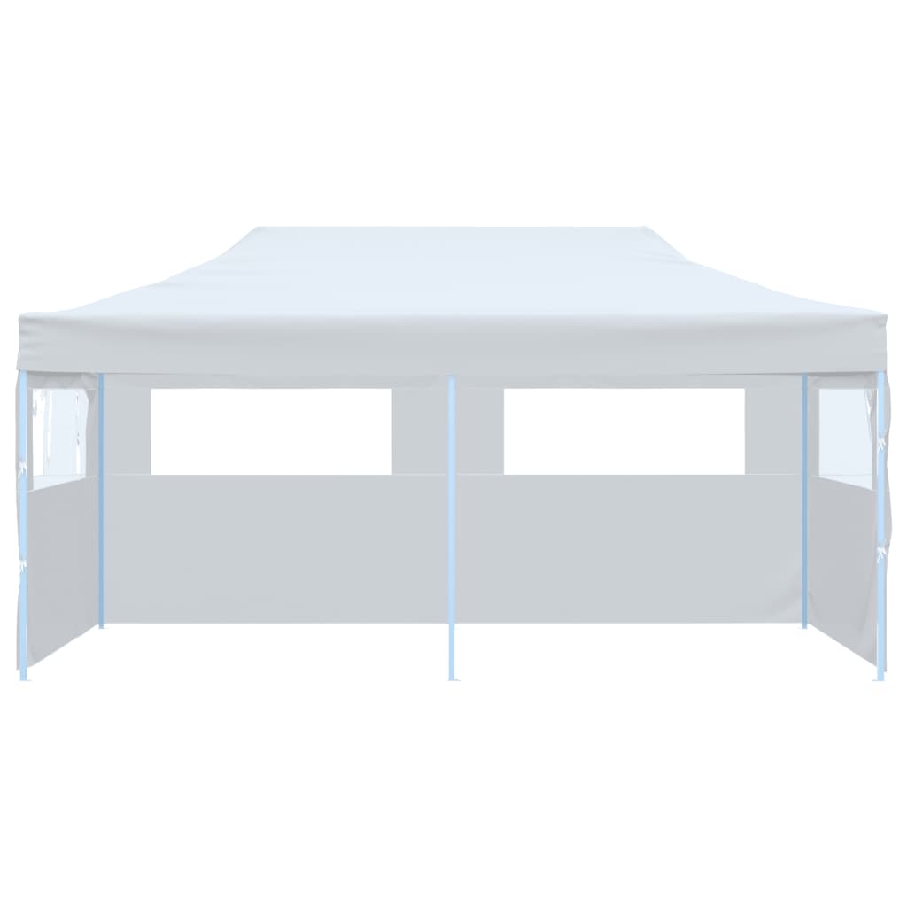 Skládací nůžkový stan s bočními stěnami 3 x 6 m ocel bílý