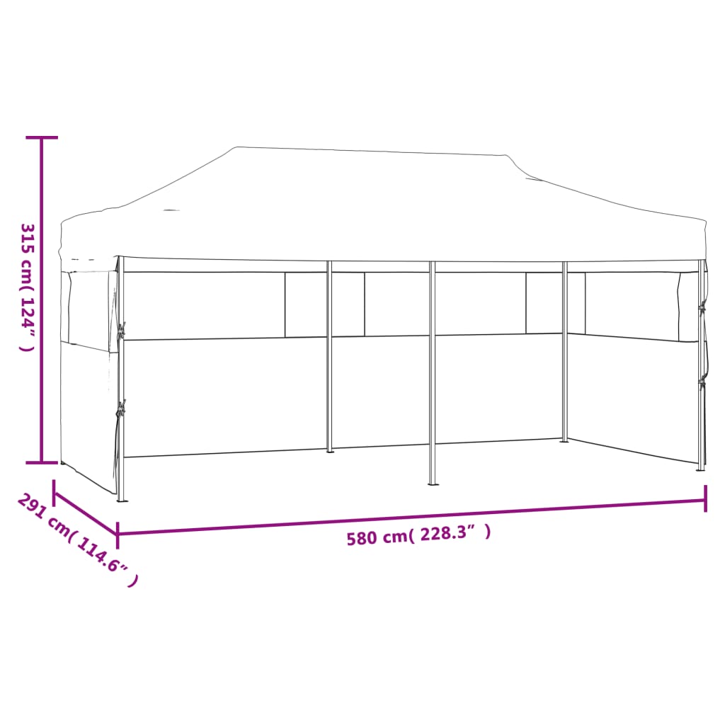 Skládací nůžkový stan s bočními stěnami 3 x 6 m ocel bílý