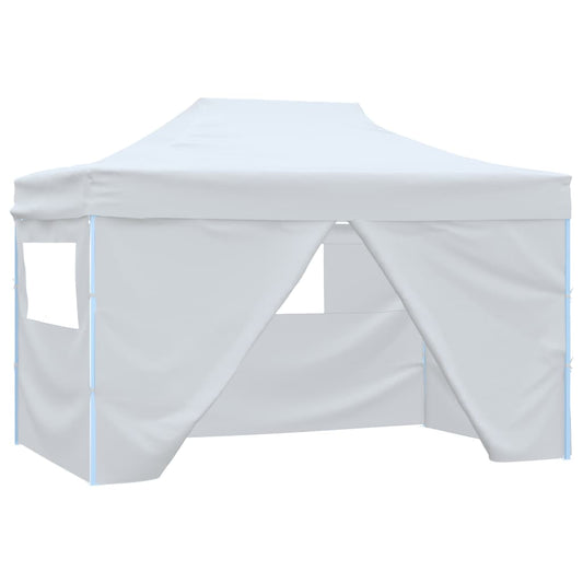 Skládací party stan se 3 stěnami 3 x 4,5 m bílý