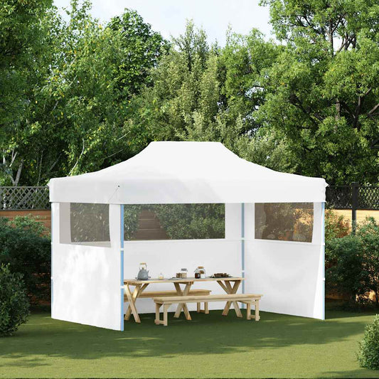Profesionální skládací party stan 3 bočnice 280x410x315 cm ocel bílý