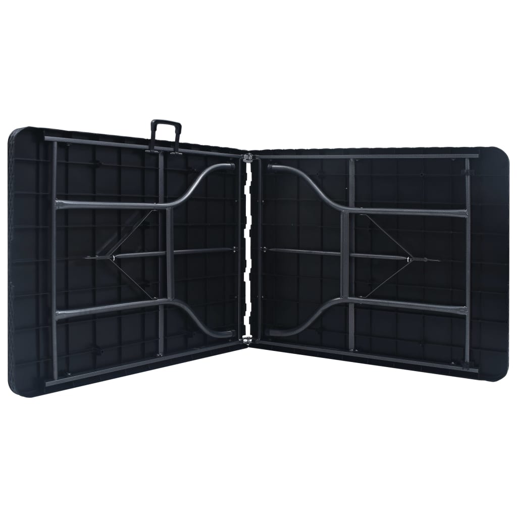 Skládací zahradní stůl černý 180x75x72 cm HDPE imatace ratan