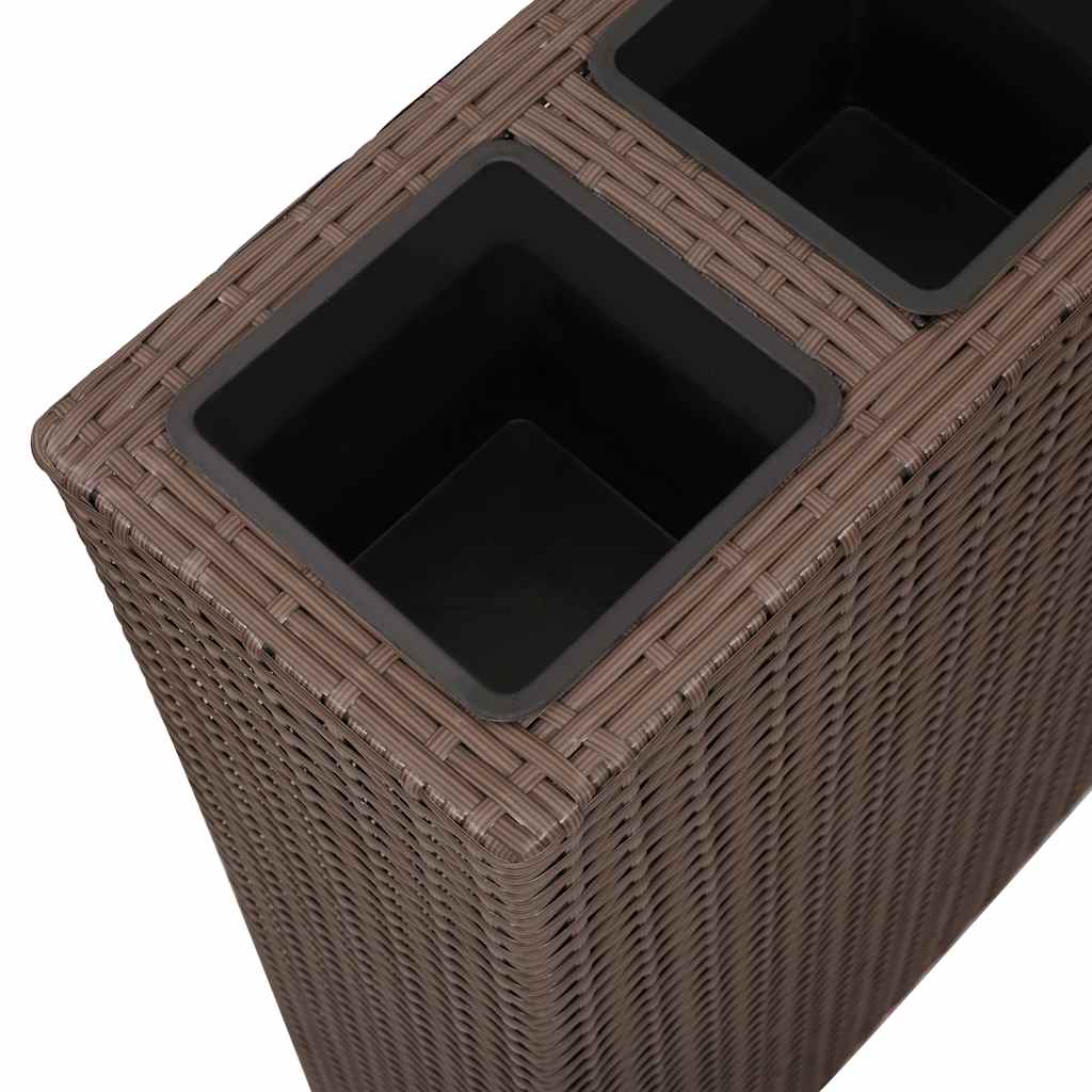 Zahradní vyvýšený záhon se 4 květináči 2 ks polyratan hnědý