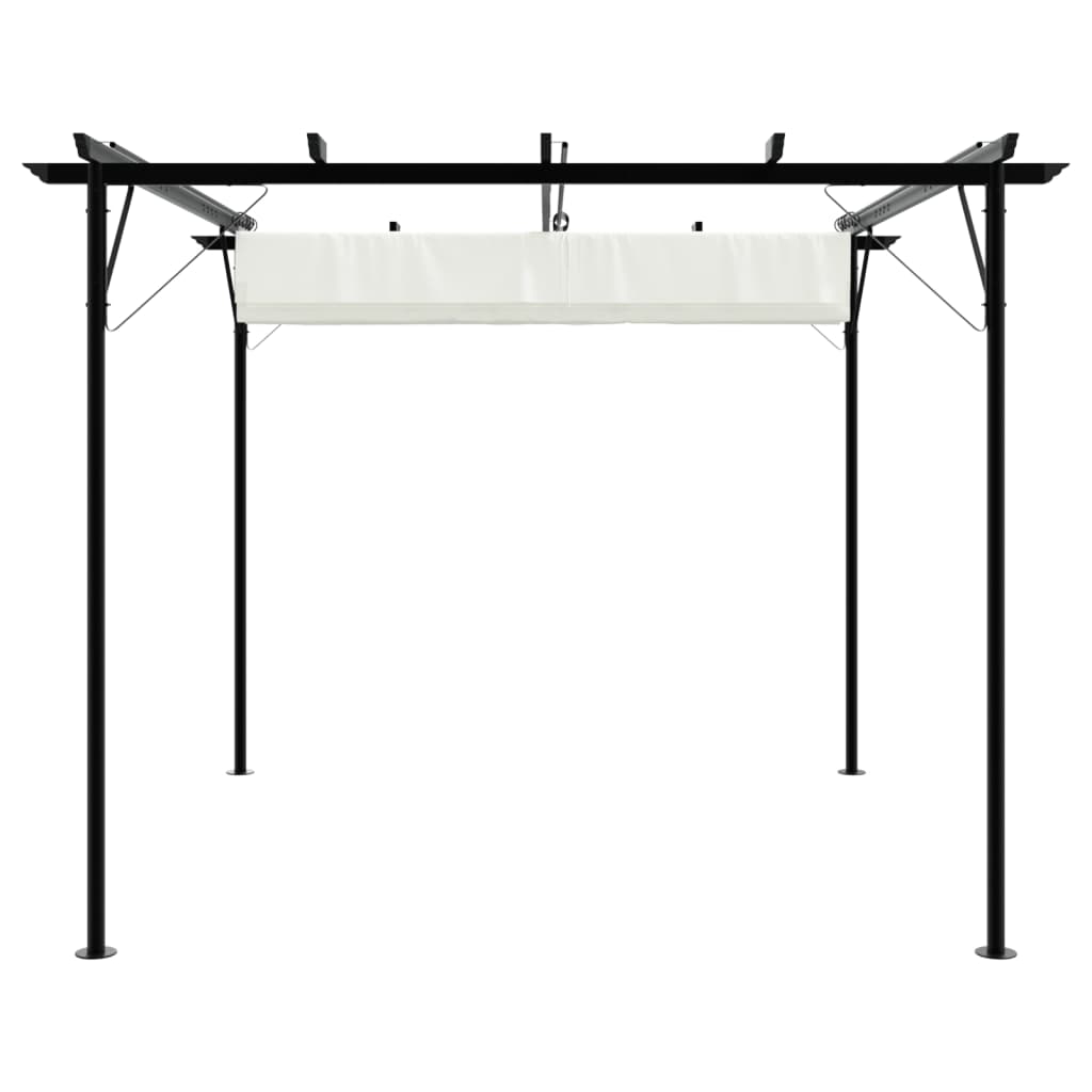Pergola se zatahovací střechou krémově bílá 3 x 3 m ocel