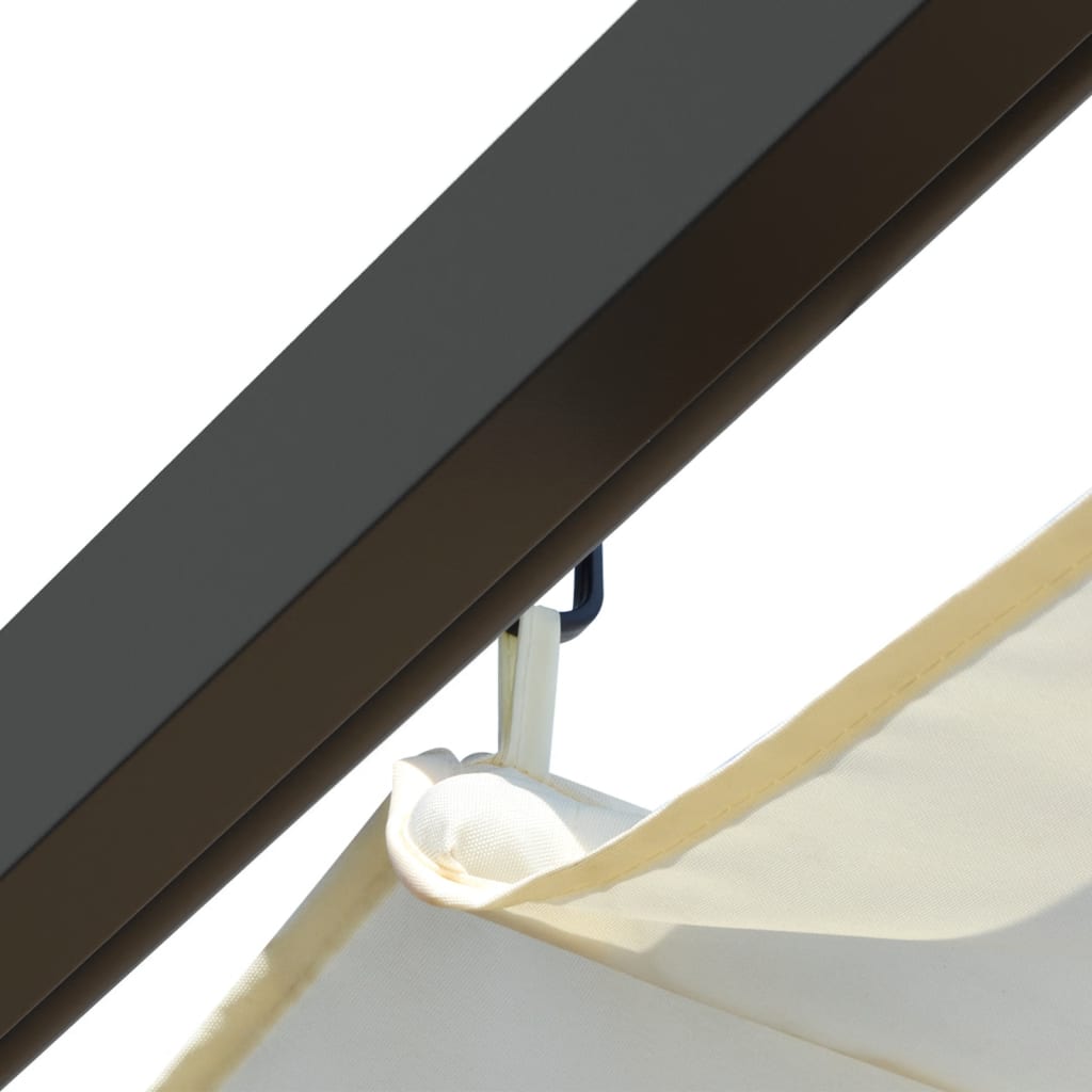 Pergola se zatahovací střechou krémově bílá 3 x 3 m ocel