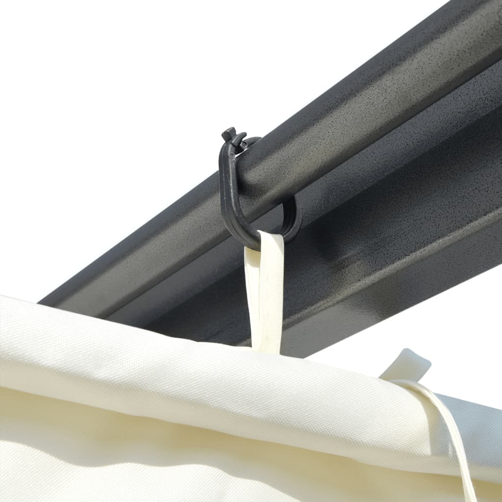 Pergola se zatahovací střechou krémově bílá 3 x 3 m ocel