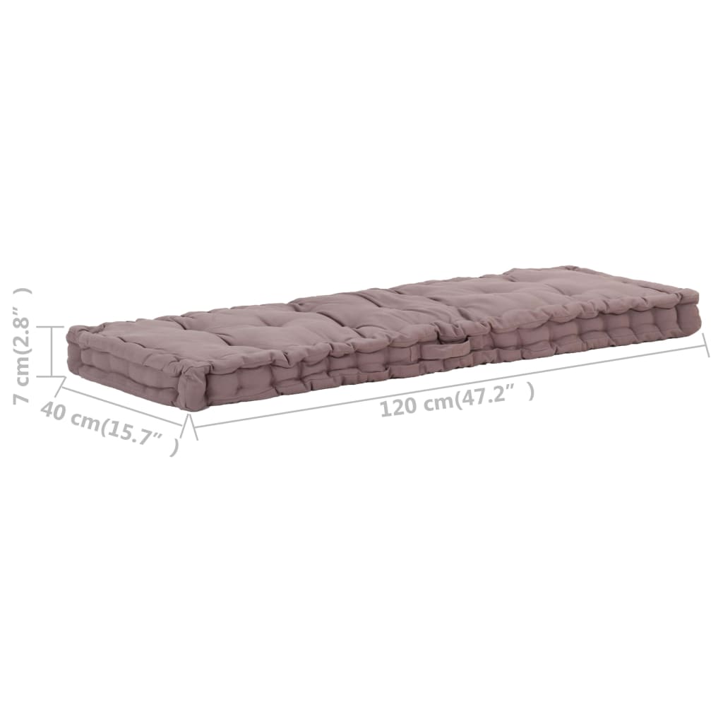 Poduška na nábytek z palet bavlna 120 x 40 x 7 cm taupe