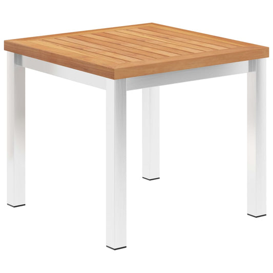 Zahradní odkládací stolek 45x45x38 cm masivní teak a nerez ocel