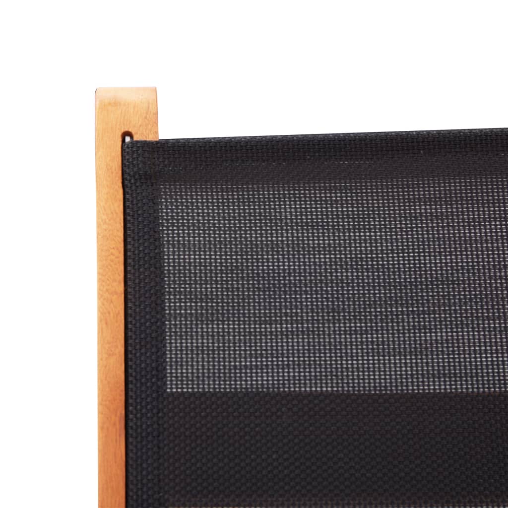 Skládací zahradní židle 2 ks černé masivní eukalyptus textilen