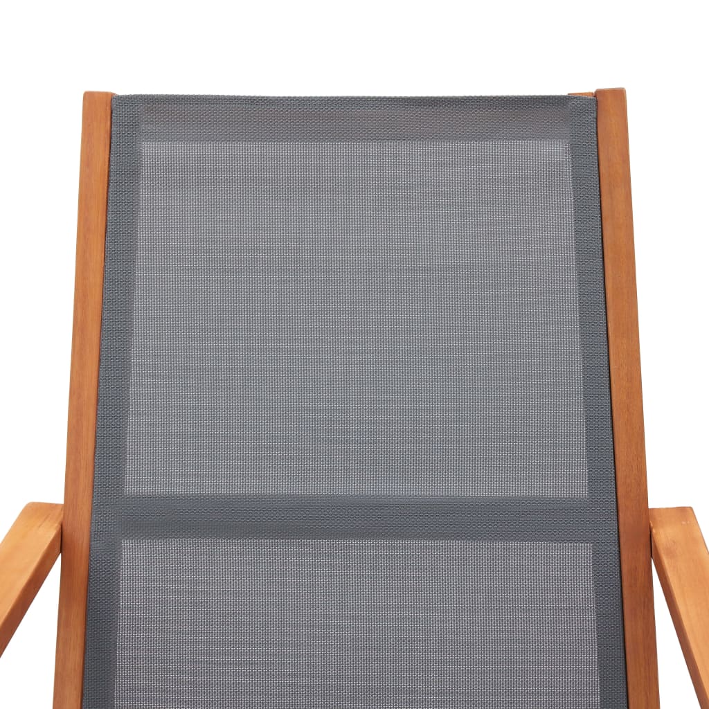 Zahradní křeslo šedé masivní eukalyptus a textilen