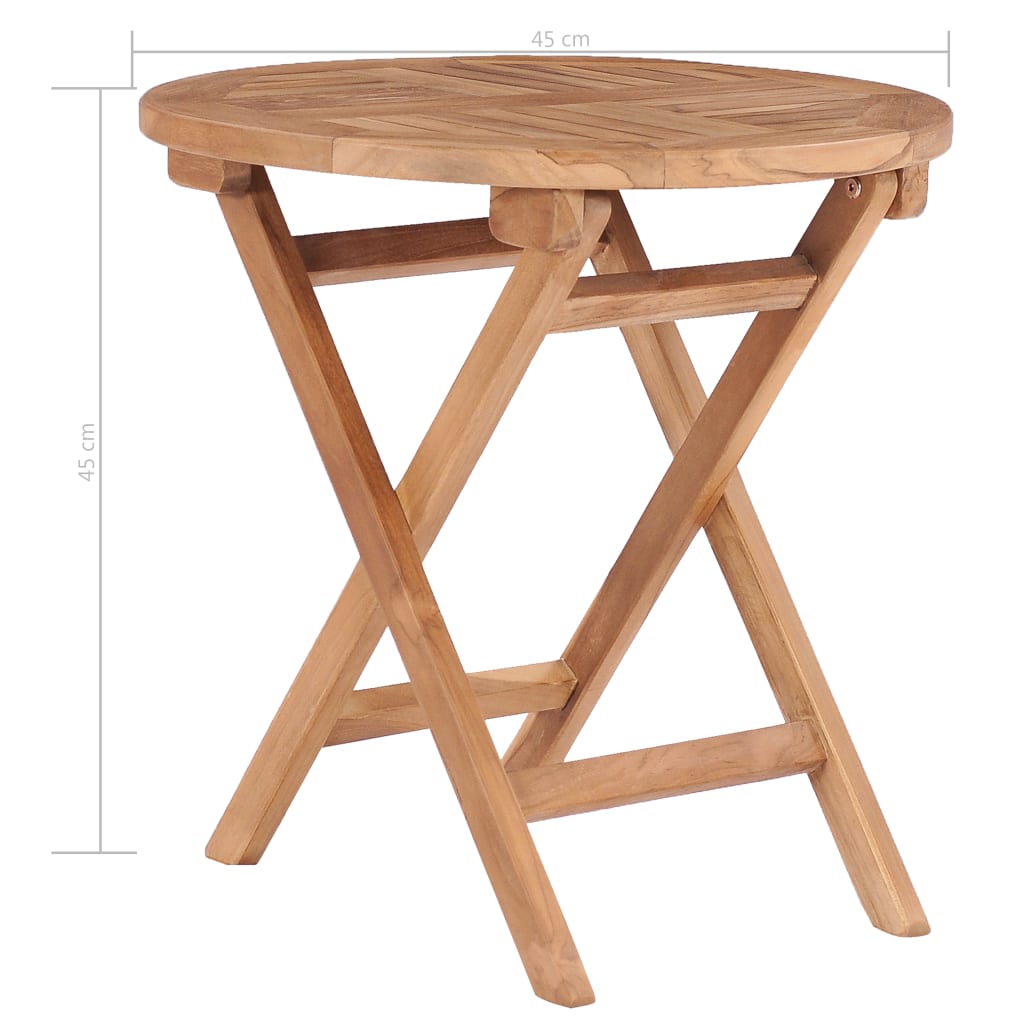 Skládací zahradní stůl 45 cm masivní teakové dřevo