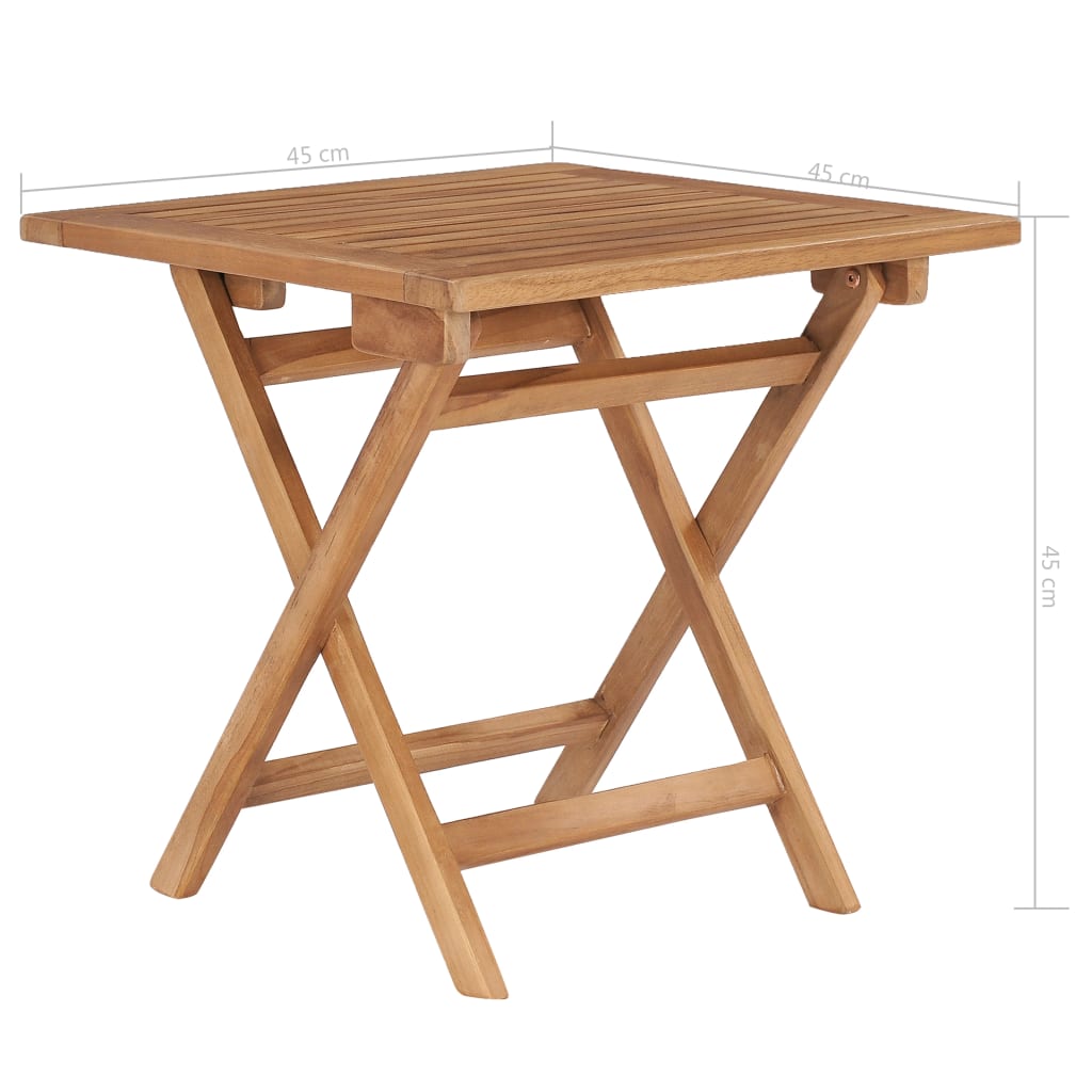Skládací zahradní stůl 45 x 45 x 45 cm masivní teakové dřevo