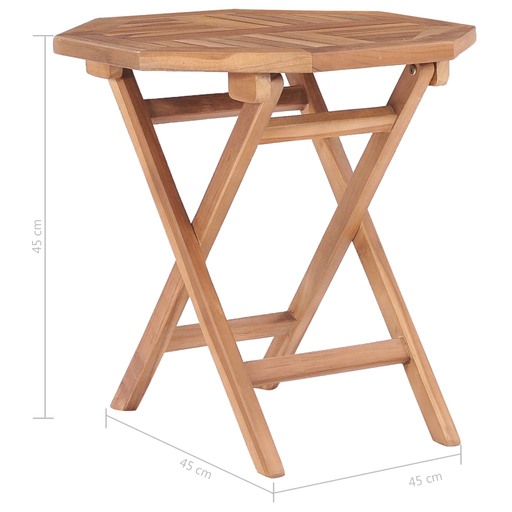 Skládací zahradní stůl 45 x 45 x 45 cm masivní teakové dřevo