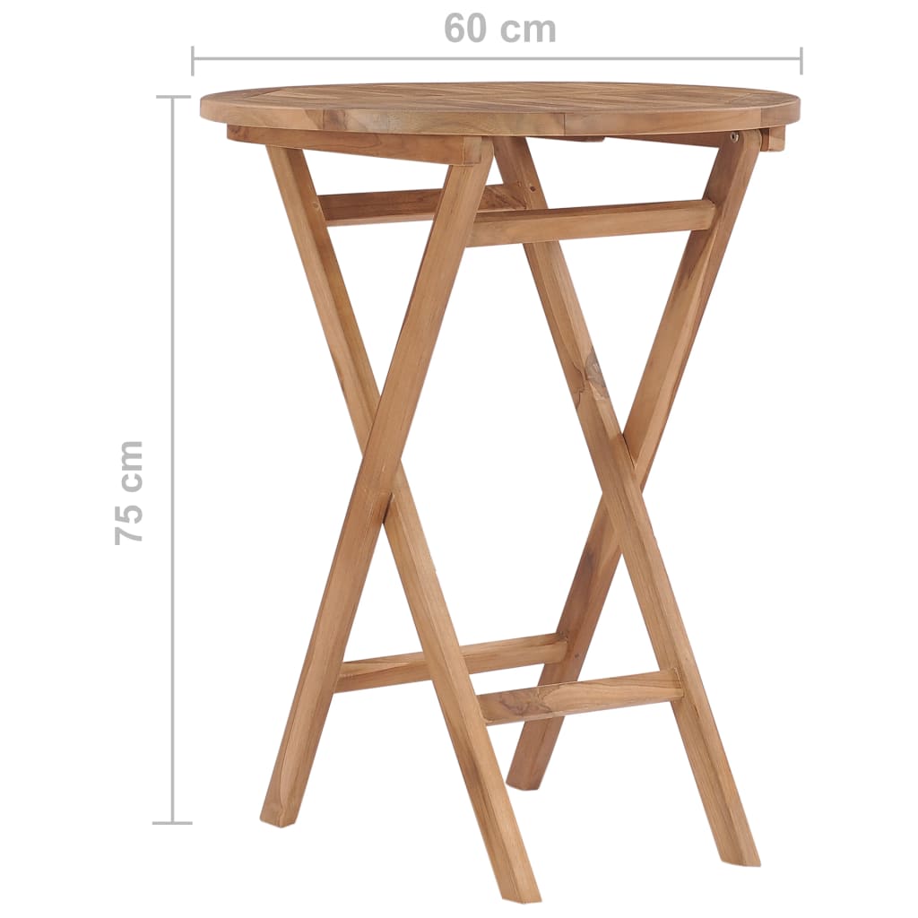 Skládací zahradní stolek 60 cm masivní teakové dřevo