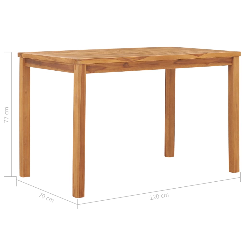 Zahradní jídelní stůl 120 x 70 x 77 cm masivní teakové dřevo