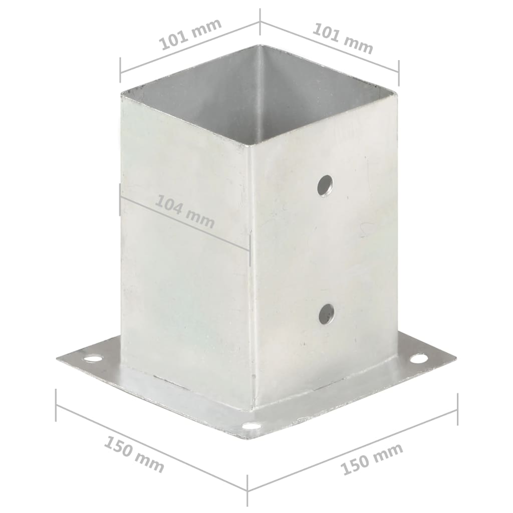 Patka na sloupek 4 ks pozinkovaný kov 101 mm