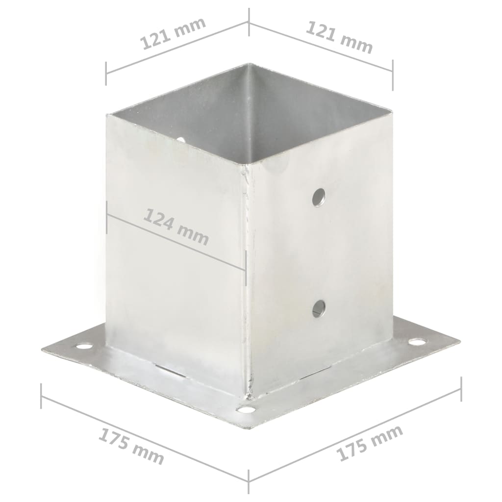 Patka na sloupek 4 ks pozinkovaný kov 121 mm