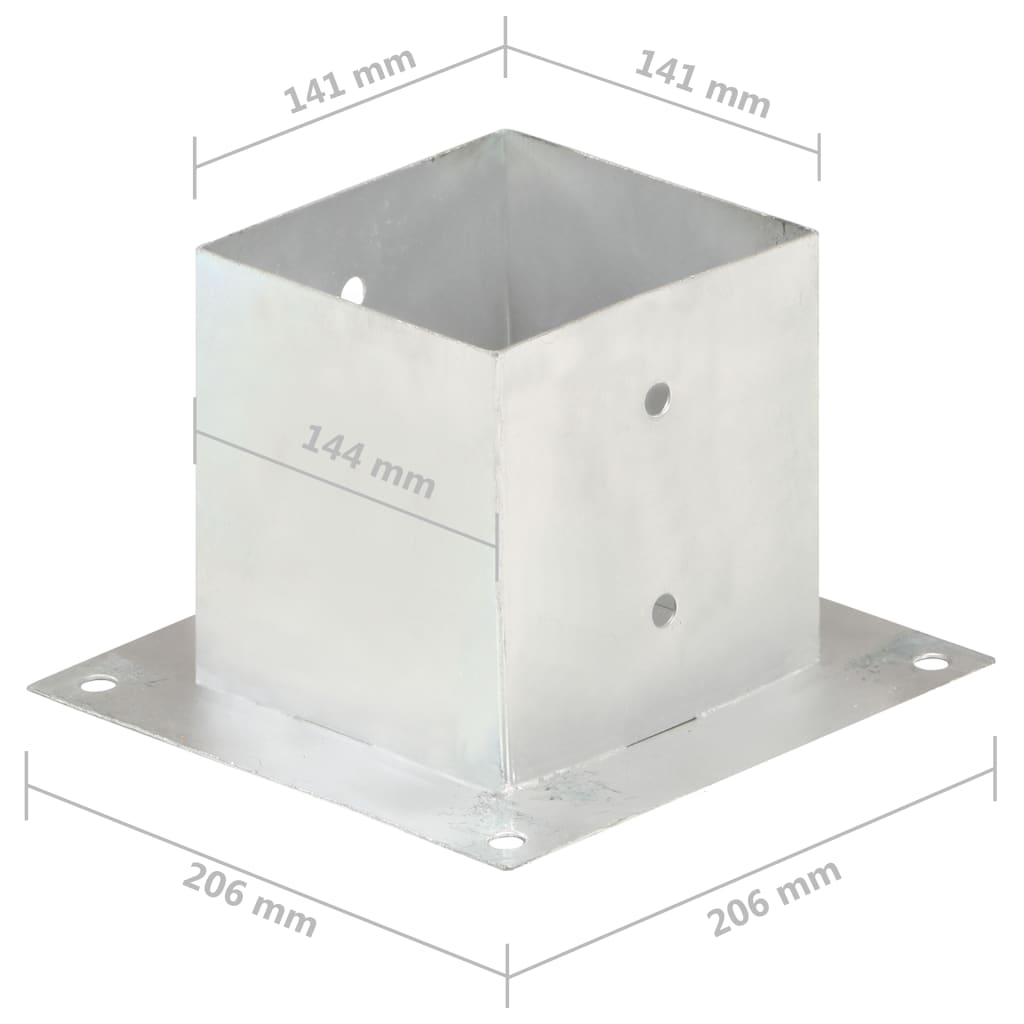 Patka na sloupek 4 ks pozinkovaný kov 141 mm