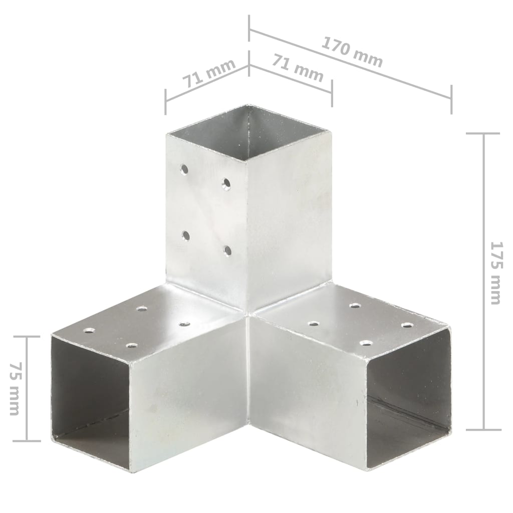 Trámová spojka ve tvaru Y pozinkovaný kov 71 x 71 mm