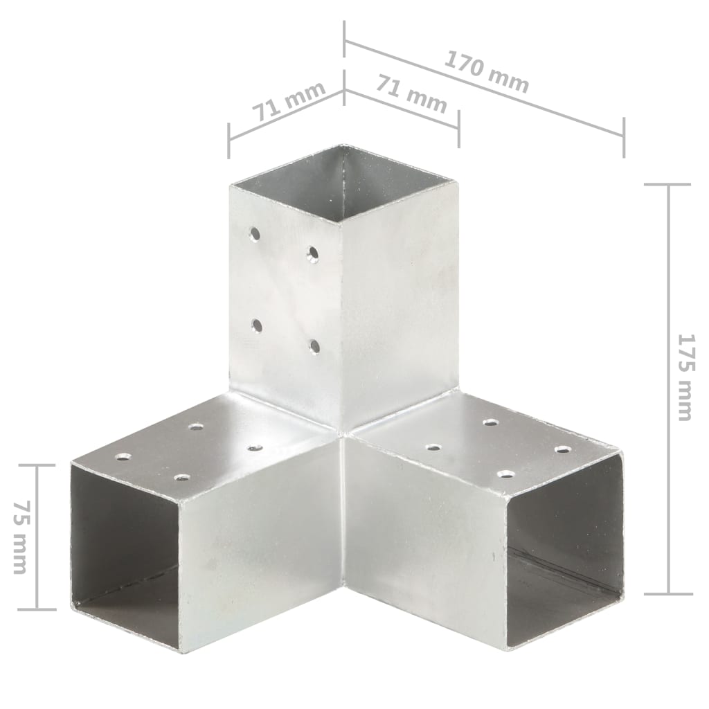 Trámová spojka ve tvaru Y 4 ks pozinkovaný kov 71 x 71 mm