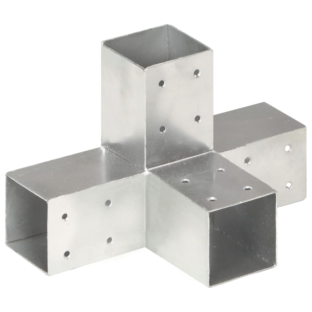Trámová spojka 4 ks ve tvaru X pozinkovaný kov 71 x 71 mm