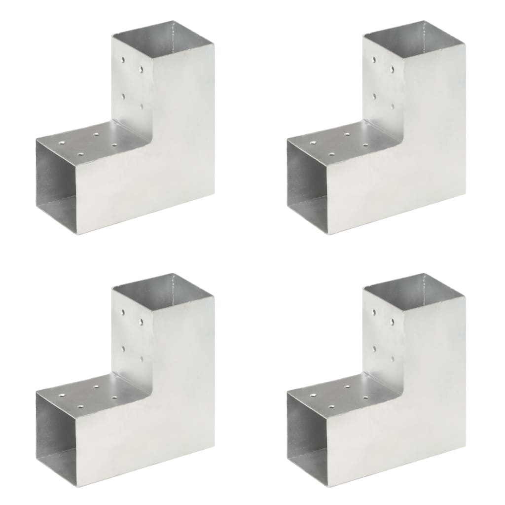 Trámová spojka 4 ks ve tvaru L pozinkovaný kov 81 x 81 mm