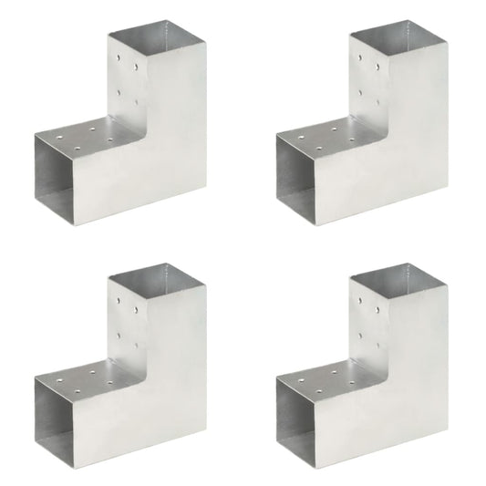 Trámová spojka 4 ks ve tvaru L pozinkovaný kov 81 x 81 mm