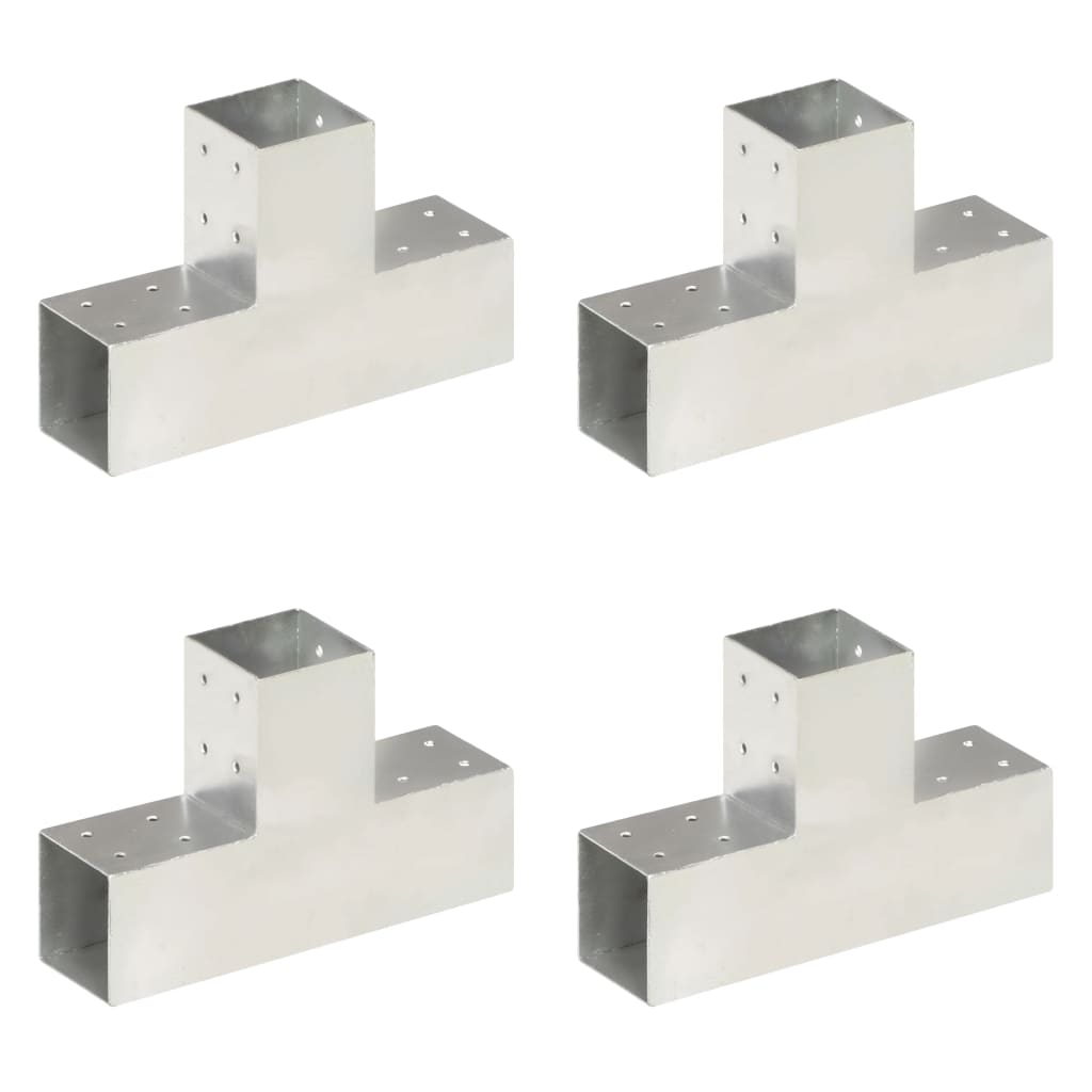 Trámová spojka 4 ks ve tvaru T pozinkovaný kov 81 x 81 mm