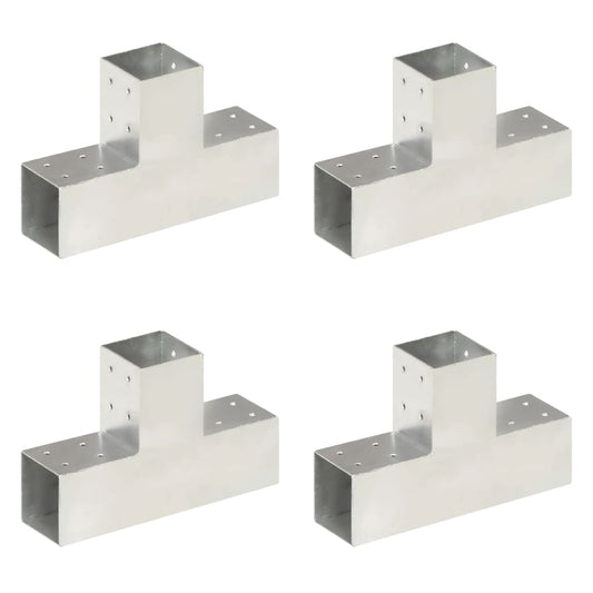 Trámová spojka 4 ks ve tvaru T pozinkovaný kov 81 x 81 mm