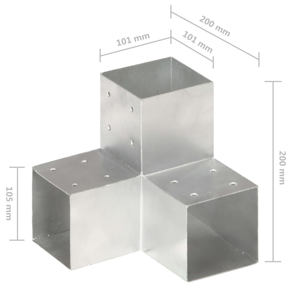 Trámová spojka 4 ks ve tvaru Y pozinkovaný kov 101 x 101 mm