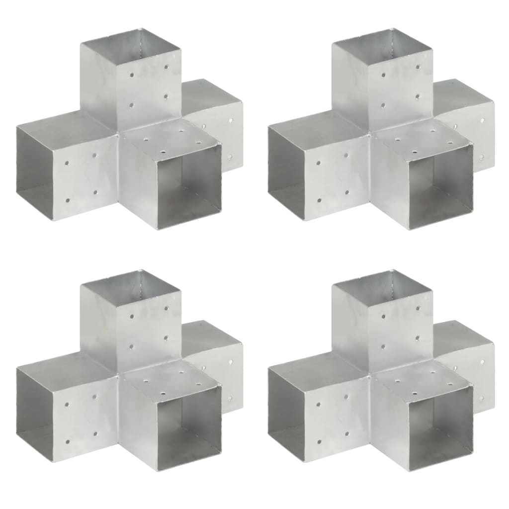 Trámová spojka 4 ks ve tvaru X pozinkovaný kov 101 x 101 mm