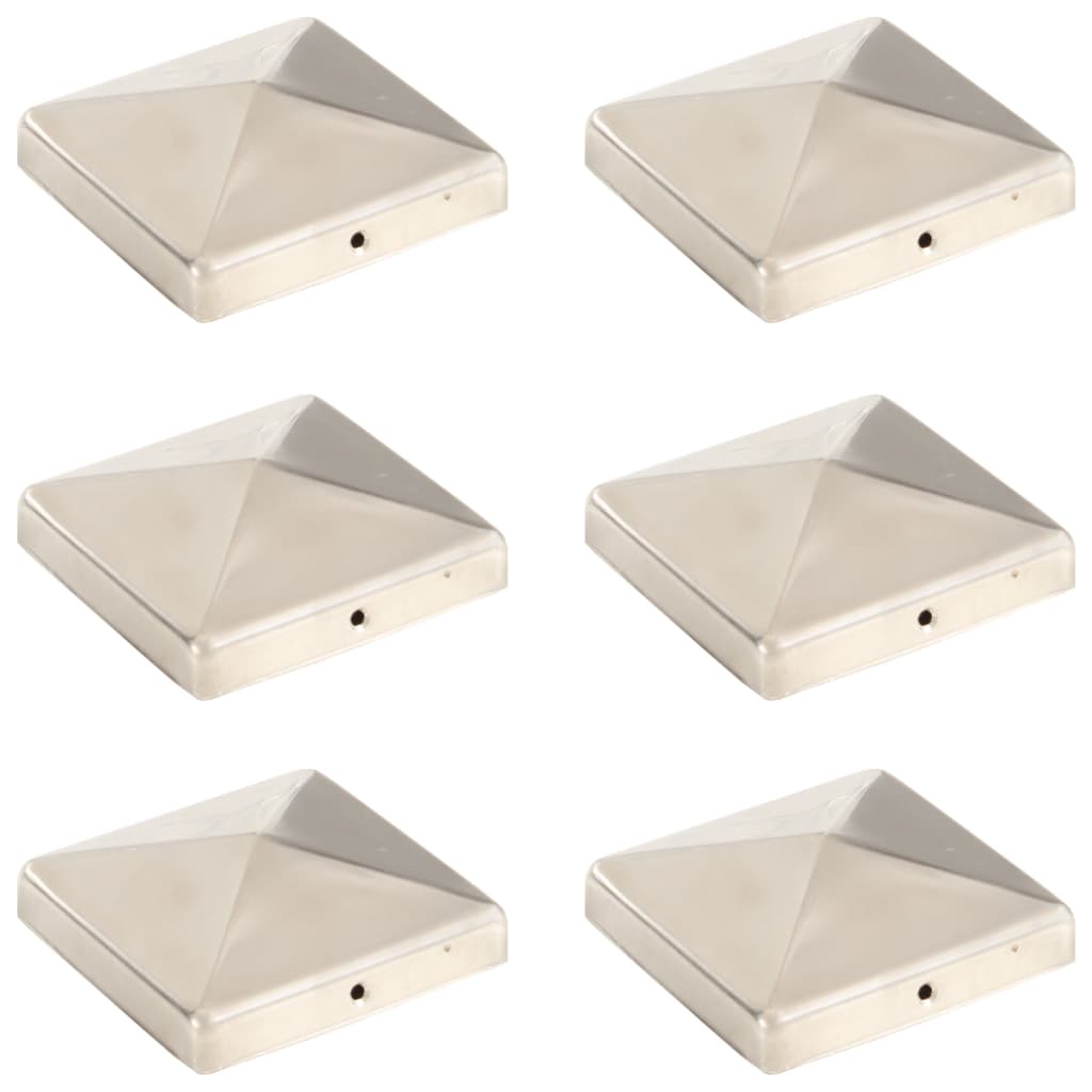 Krytky na plotové sloupky ve tvaru stříšky 6 ks nerez 101x101mm
