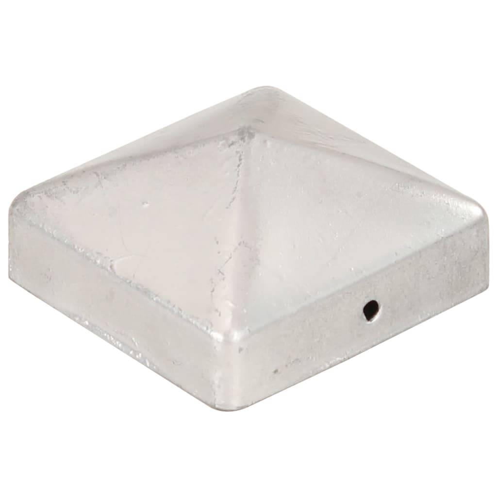 Krytky na plotové sloupky stříška 6 ks pozinkovaný kov 71x71 mm