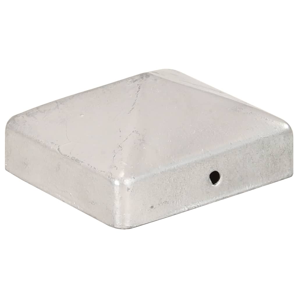 Krytky na plotové sloupky stříška 6 ks pozinkovaný kov 71x71 mm