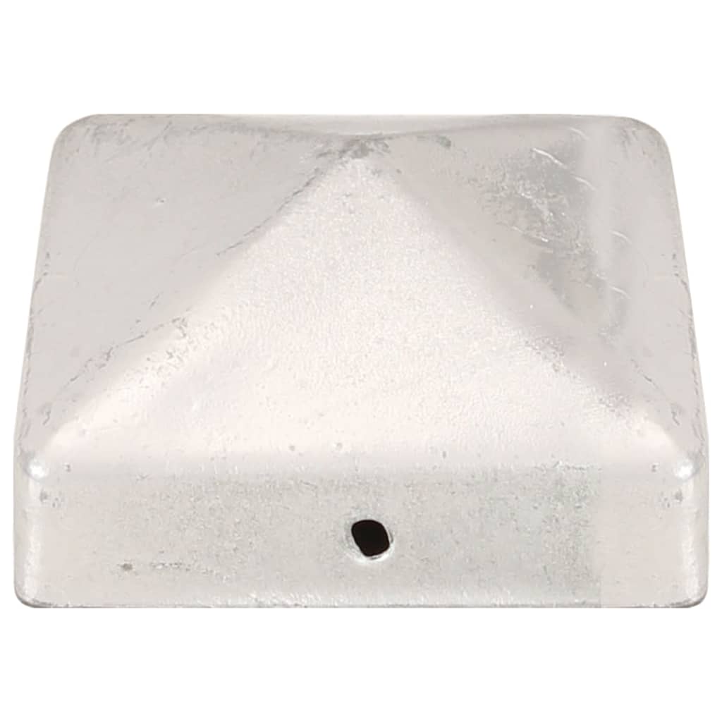 Krytky na plotové sloupky stříška 6 ks pozinkovaný kov 71x71 mm
