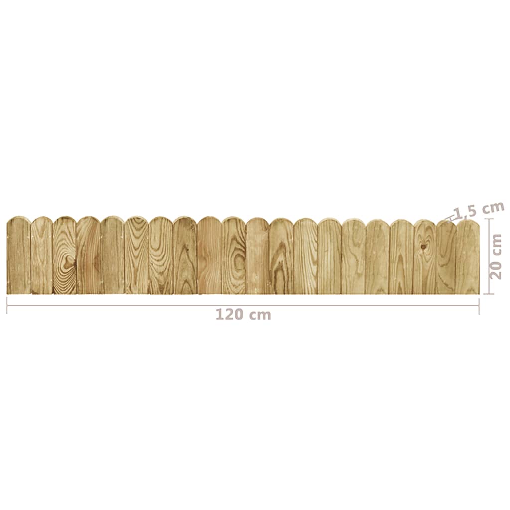 Trávníkový lem zelený 120 cm impregnované borové dřevo