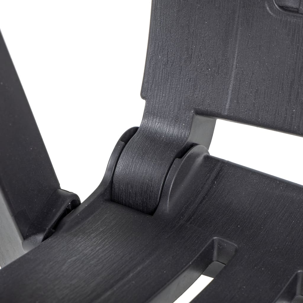 Zahradní polohovací křesla 2 ks plast antracitová