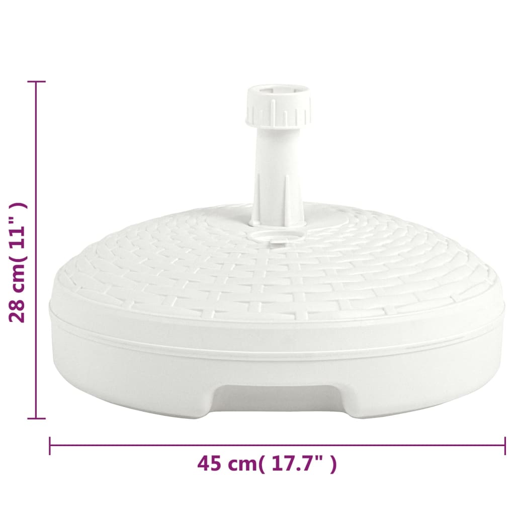 Stojan na slunečník plněný vodou/pískem 20 l bílý plast ratan