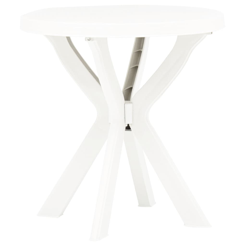 Bistro stolek bílý Ø 70 cm plast