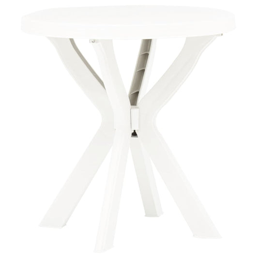 Bistro stolek bílý Ø 70 cm plast