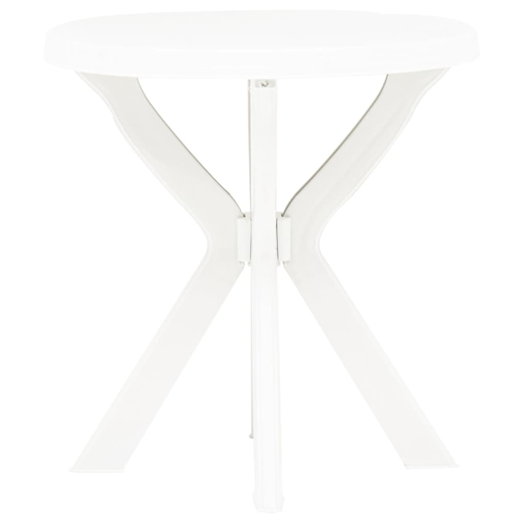 Bistro stolek bílý Ø 70 cm plast