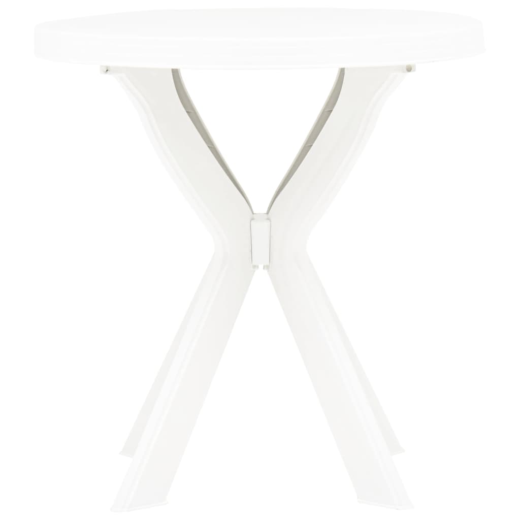 Bistro stolek bílý Ø 70 cm plast