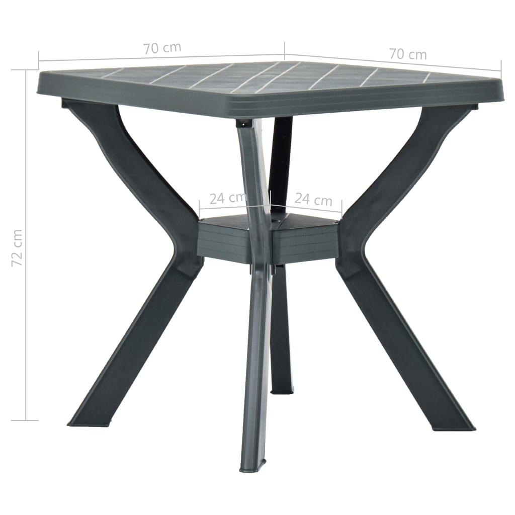 Bistro stolek zelený 70 x 70 x 72 cm plast