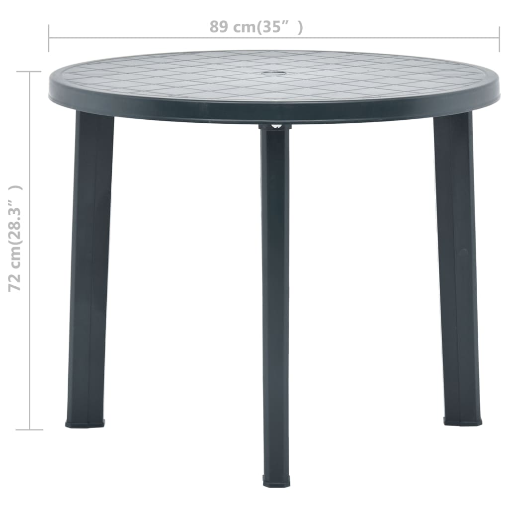 Zahradní stůl zelený 89 cm plast