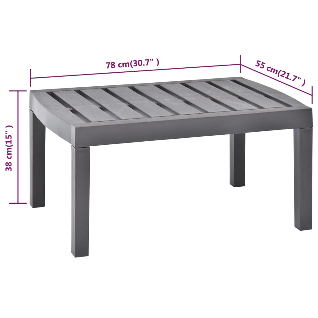 Zahradní stolek moka 78 x 55 x 38 cm plast