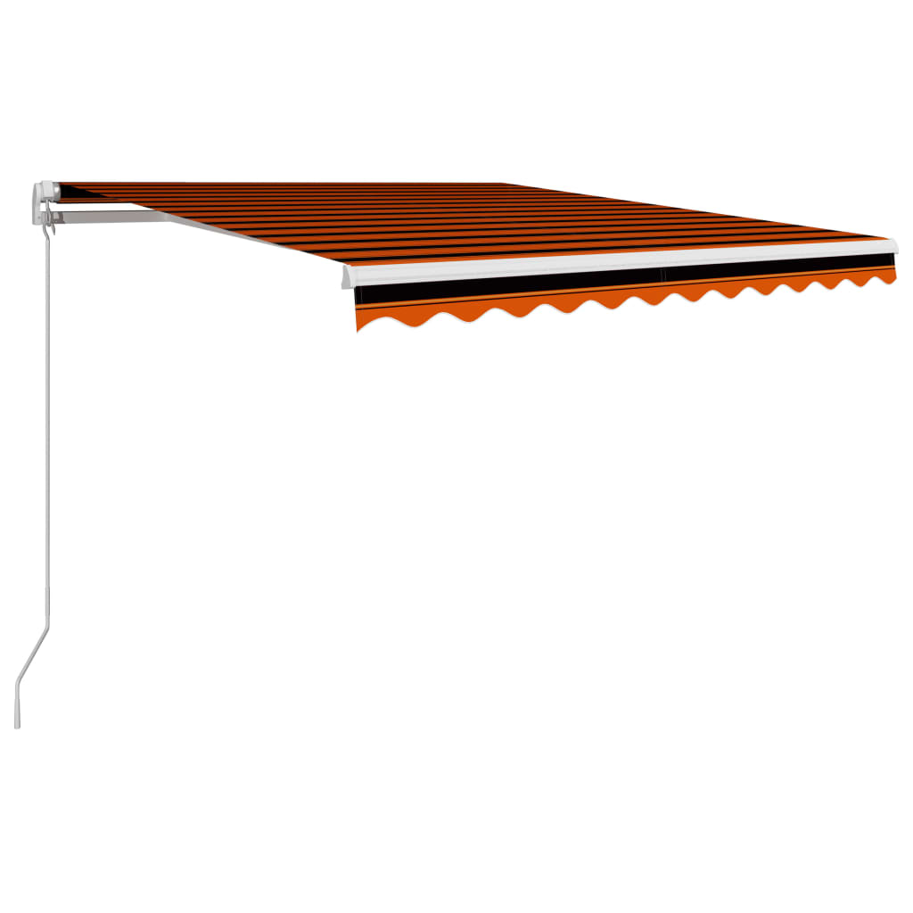 Ručně zatahovací markýza 300 x 250 cm oranžovo-hnědá